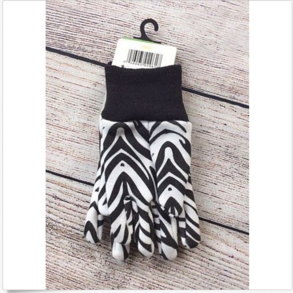 NEW Childrens Zoo Hands Jersey Knit Gloves in Zebra Print Costume Gardening - Picture 2 of 2